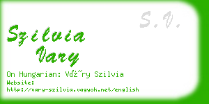 szilvia vary business card